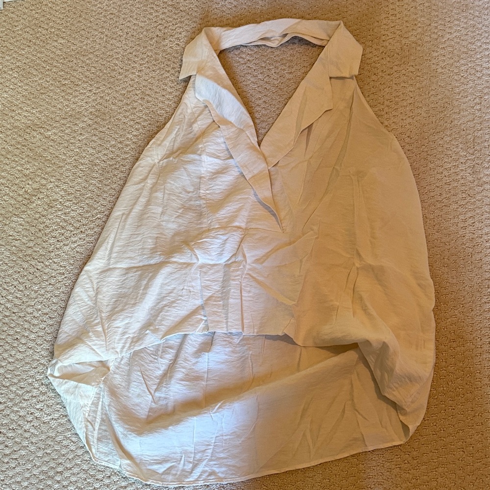 Anthropologie Cream Halter Blouse